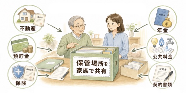 貴重品の保管場所を共有しておくメリット解説図